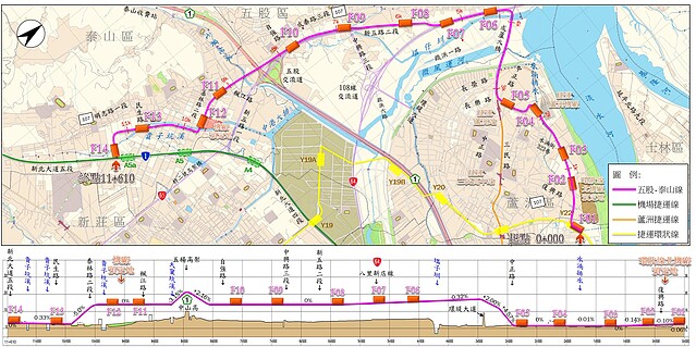 五泰線路線圖。新北捷運局提供